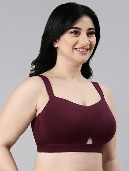 Enamor Innovations Cloudsoft Invisi Bonded Neck Cotton Minimizer Bra – Padded, Wirefree, Full Coverage A064